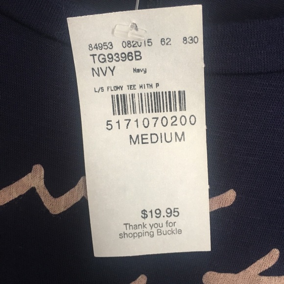 NWT Buckle Daytrip 'Positive Attitude” long sleeve shirt - Picture 3 of 8